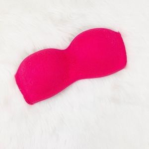 VS PINK Lace Strapless Bandeau Bra Neon